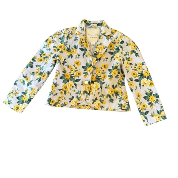 Janie and Jack Blue yellow Floral Jacket Girls Size 4 - Picture 1 of 5